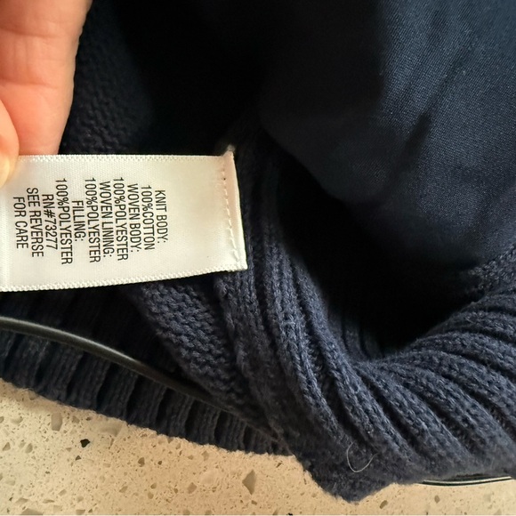 Croft & Barrow Dark Blue Quilted Sweater - Picture 4 of 10